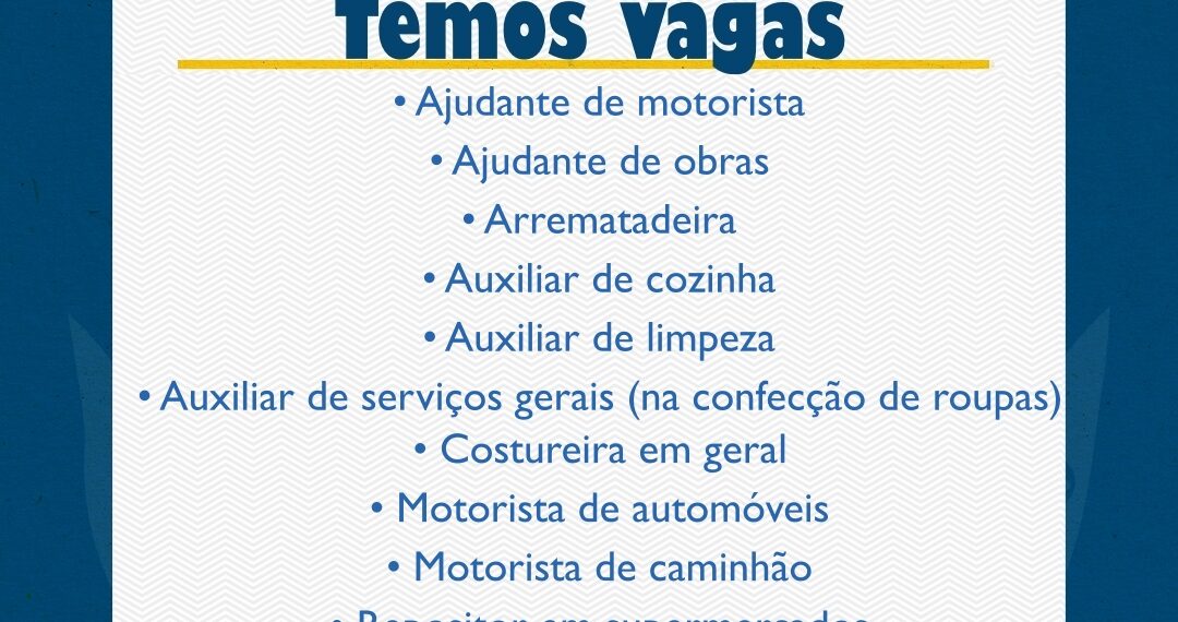 Posto de Atendimento ao Trabalhador (PAT) de Cotia divulga diversas vagas abertas