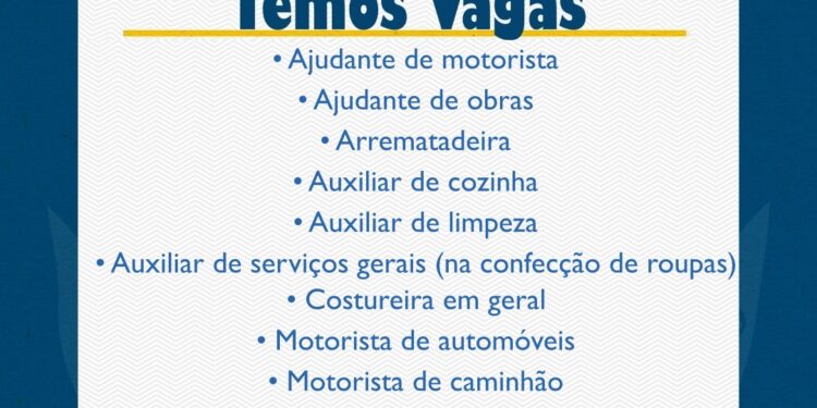Posto de Atendimento ao Trabalhador (PAT) de Cotia divulga diversas vagas abertas